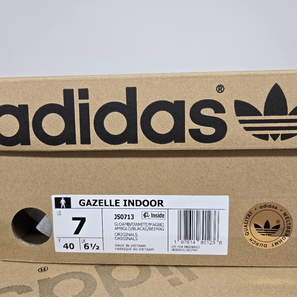 New adidas Gazelle Indoor Glow Amber Off White JS0713 Men's Shoes Size 7 - Picture 8 of 8